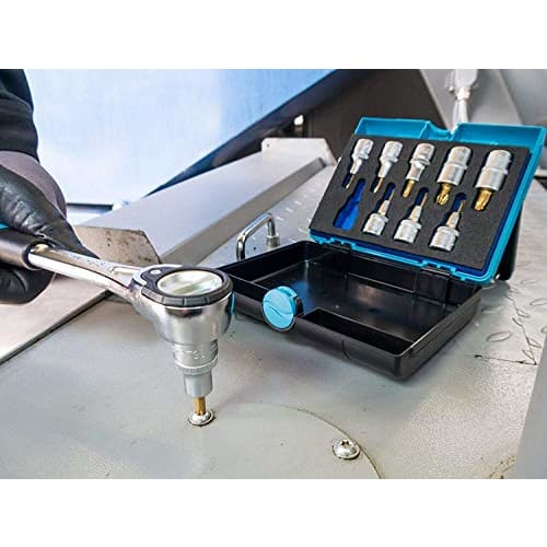 HAZET 992/9 Torx Socket Set, TiN Coated, 1/2-inch, T20-T60, 9-Piece Set, Wear-Resistant and Rust-Resistant, with SmartCase, Professional Grade, Made i