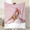 N-Nicki Minaj Album Pink Friday Wurf Kinderfreundliche Flanell-Wurfdecke Weich Warm Antistatisch Waschbar Ganzjahres