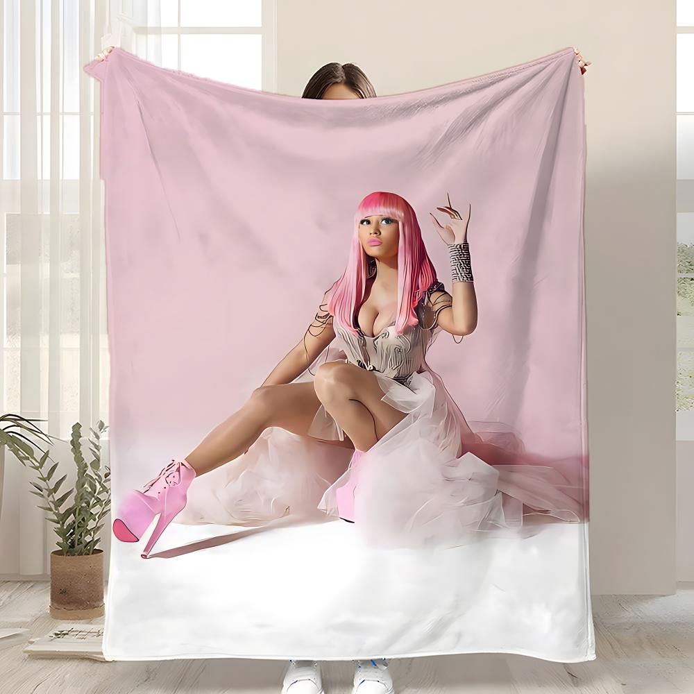 N-Nicki Minaj Album Pink Friday Wurf Kinderfreundliche Flanell-Wurfdecke Weich Warm Antistatisch Waschbar Ganzjahres