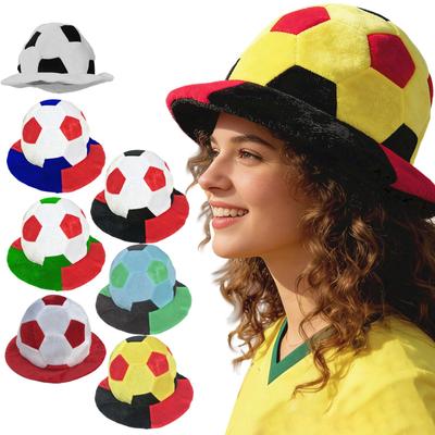 Plush Soccer Ball Themed Hat Soft Fabric Novelty Cap for Parties Events Festivals and Costume Accessories