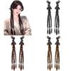 2pcs Sweet Twist Braid Hairpiece Handmade Girls Bow Wig Hairbands  for Women