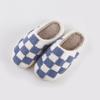 New Comfortable Home Checkerboard Warm Winter Cotton Slippers Couple Men and Women Thick-soled Soft-soled Cotton Shoes Thickened Non-slip