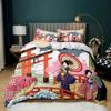 Japanese Style Bedding Set Traditional Kimono Motifs Comforter Cover Queen Size,Tokyo Duvet Cover Geisha Japan Asian Quilt Cover