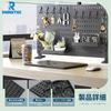 Desk Tabletop Punching Combination Perforated Large Capacity Storage Desk Decorative DIY Office Includes Hook Storage 60x42cm Pegboard, Panel, Board,