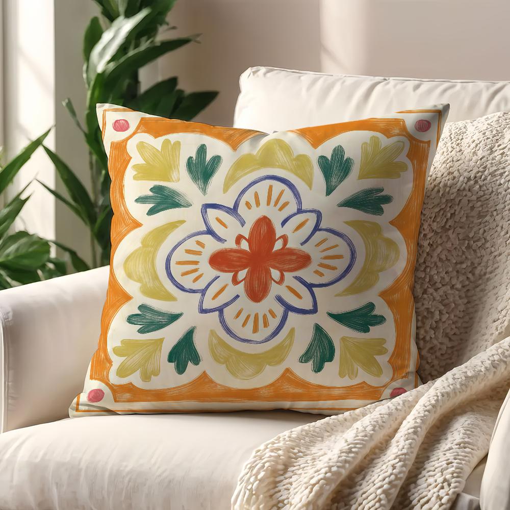 Fashion retro floral art geometric cushion cover For Pillow Printing Sofa Decoration Home Car Room Shop Office Nordic Simplicity