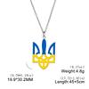 Edelstahl Ukraine Dreizack Halskette Blau Gelb Ukraine Flagge Anhänger Halskette Ukrainisches Nationales Symbol Tryzub Halskette