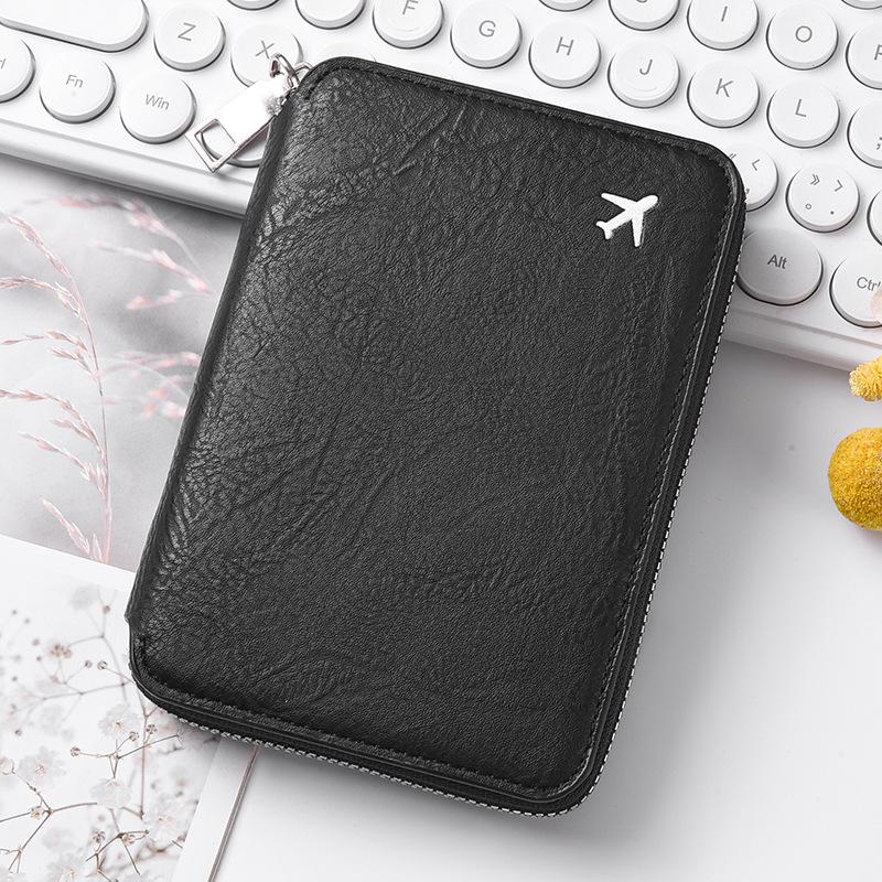 Cross-Border Large Capacity Travel Passport Holder with Zipper: Ticket and Card Storage, Customizable Logo