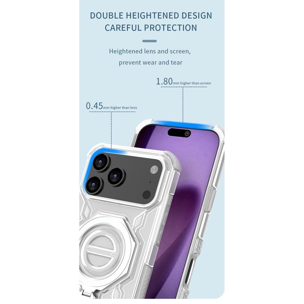 For Mobile Phone Cases, Magnetic With Ring Kickstand Military Grade Drop Heavy Duty Rugged Bumper Non-Slip