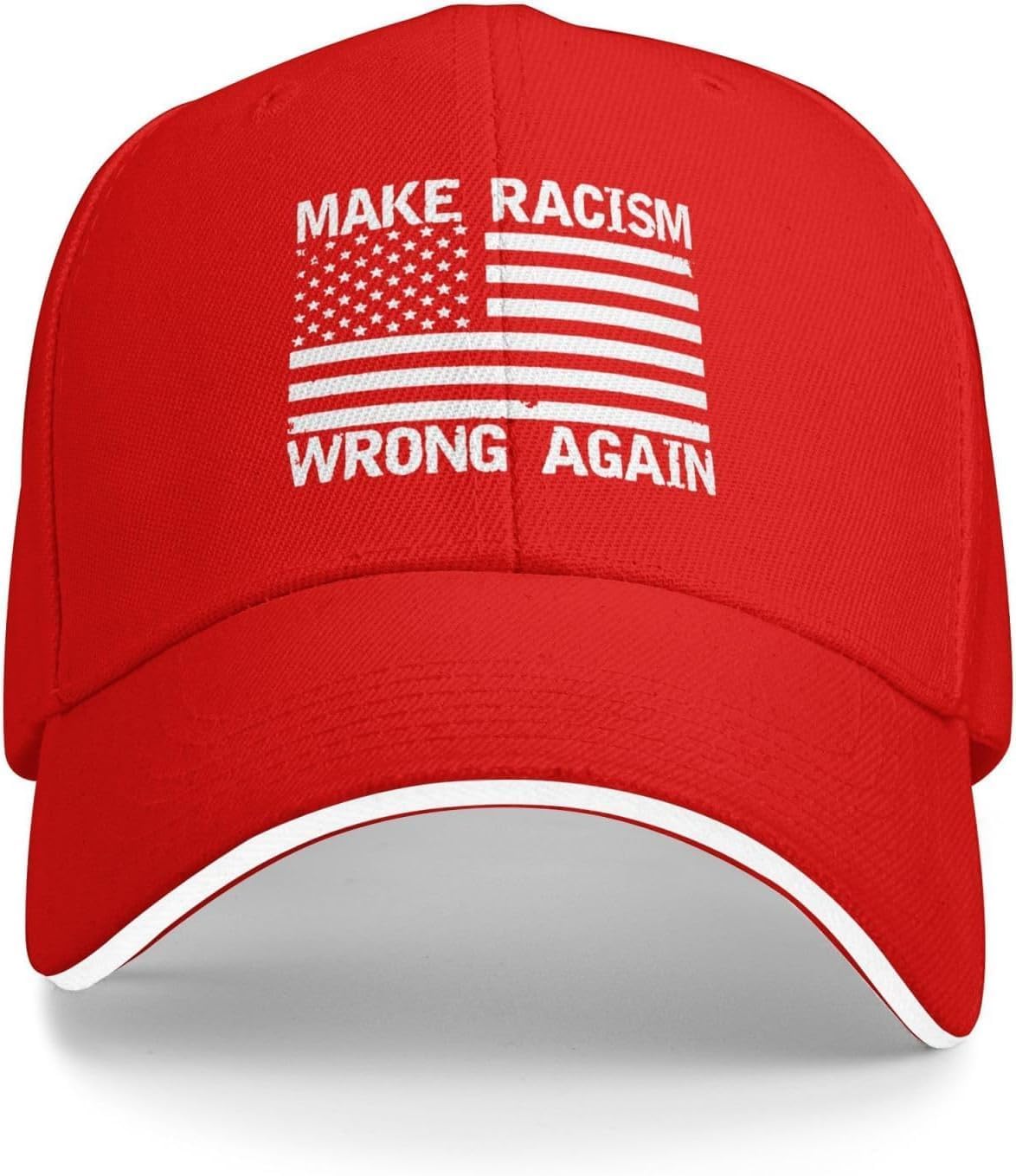 Make Racism Wrong Again Baseball Cap Political Slogan Polyester Adjustable Dad Hat Casual Golf Cap Adjustable