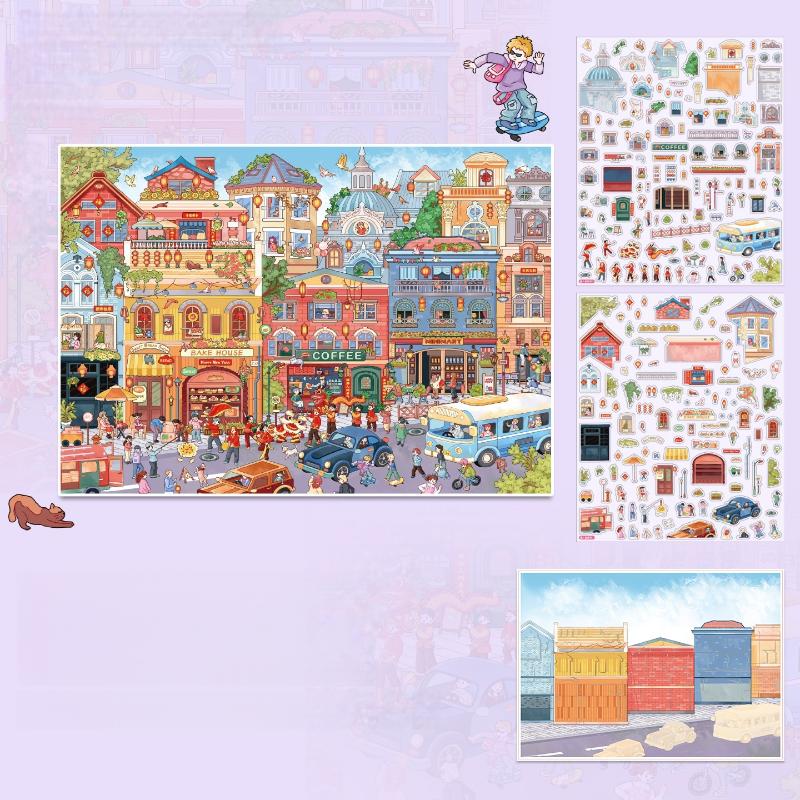 New Kawaii Christmas New Year Series 3D Cartoon Miniature Scene Stickers Creative Collage DIY Scrapbook Stacking Stickers