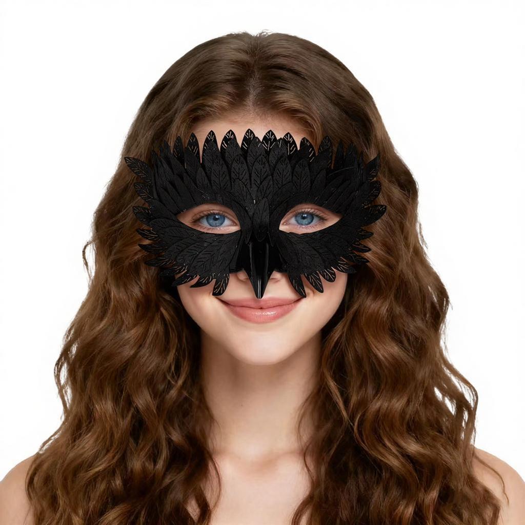 Glänzende Phönix-Vogel-Maskerade-Maske Kostüm Karnevalsparty Augenmaske Kunstleder Schnabel Gesichtsschutz Halloween Kostüm