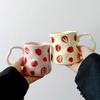 Creative Heart Ceramic Coffee Cup Cute Cartoon Large Capacity Tea Cup Home Couples Mug Office Drinking Mug Home Decoration