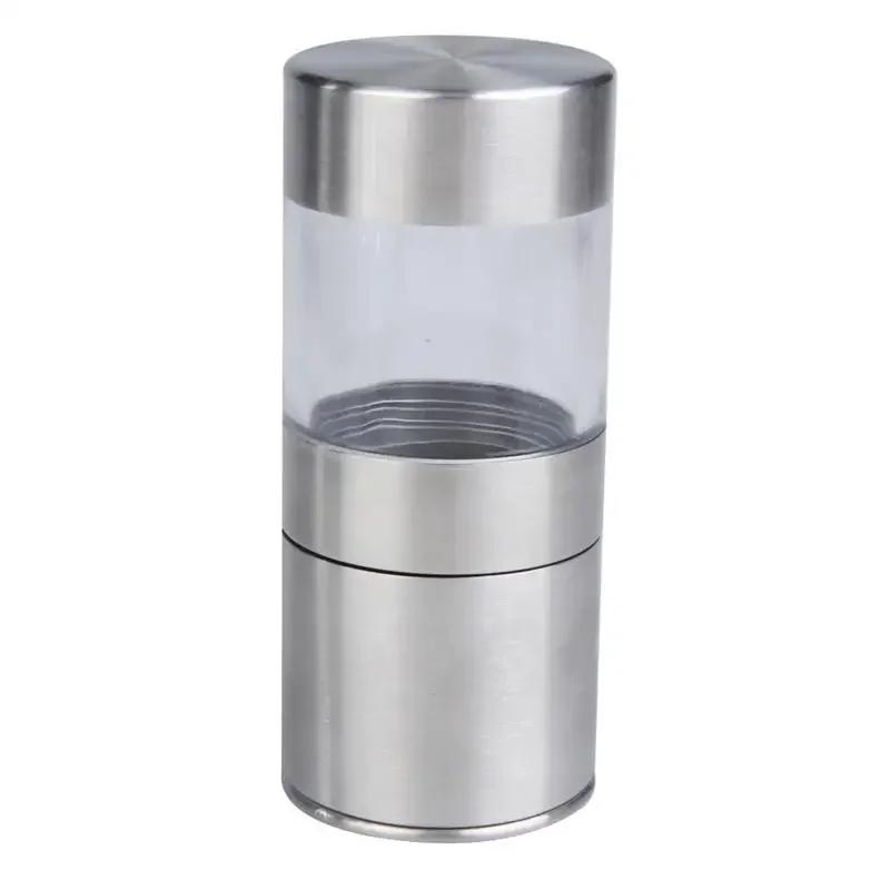Pepper Grinder 2 in 1 Stainless Steel Manual Spice Salt and Pepper Mill Kitchen Tools Accessories for Cooking