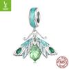 925 Silver Beads Creative Blue-Green Bird Butterfly Insect Spring Series Diy Beaded Bracelet Accessories