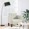Cream Velvet Armchair with Armrests