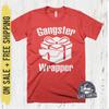 Mens Gangster Wrapper Christmas T-Shirt, Funny Graphic Tee, Size XL