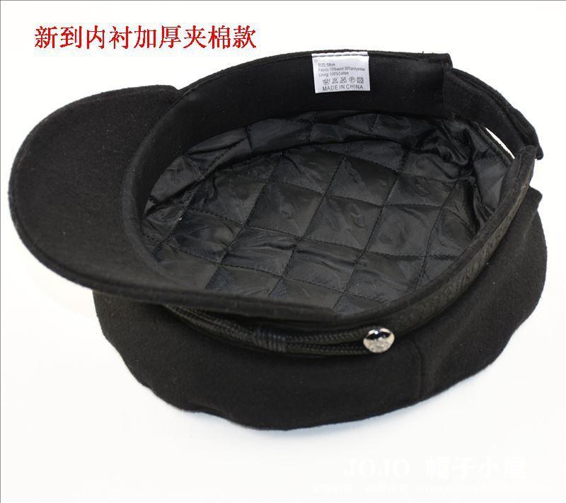 Woolen Autumn Winter Cap for Men with Large Head Circumference; Casual Fashion European Style Woolen Flat Top Captain's Hat