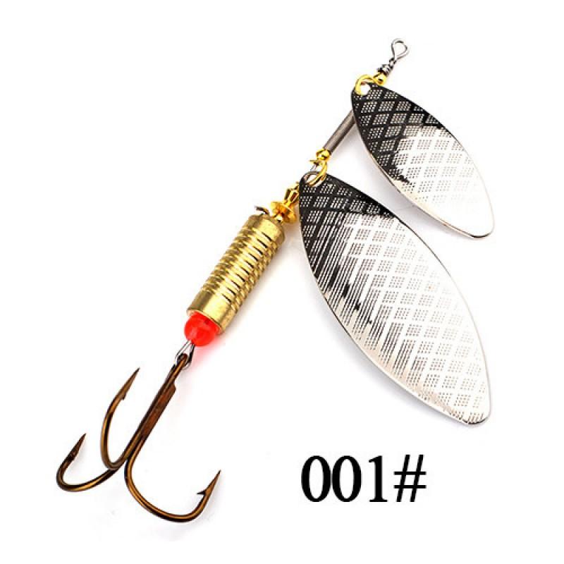 Spinnerbait Fishing Lure Metal Blade Rotating Spinner Hard Bait With Treble Hook Bass Pike