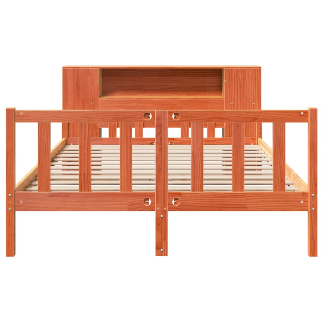 Solid Wood Bed without Mattress Wax Brown 150 x 200 cm Solid Wood