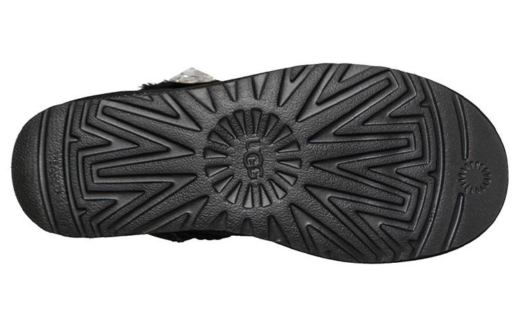 Sneakers da Donna UGG Mini Bailey Button Bling Foderate in Pile 'Nero Bianco' da Donna