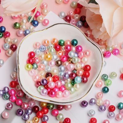 50/100 Stücke 6/8mm Spacer Lose Perlen Ohrringe Schmuck Acryl Runde DIY für Halskette Armband