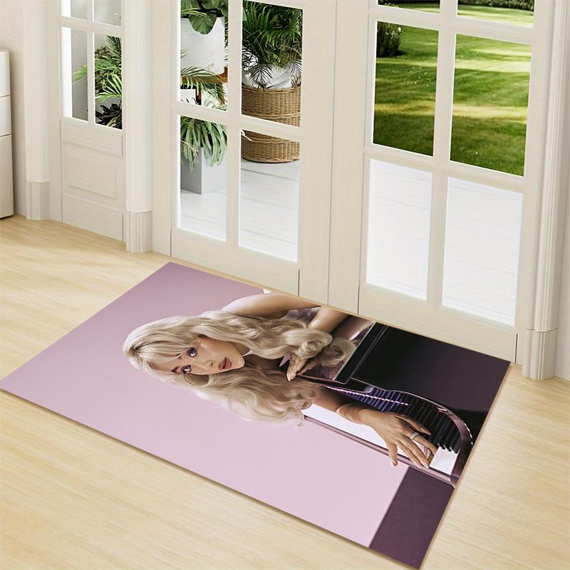 Blonde Woman Piano Carpet Rug Soft Washable Antislip Home Living Room Sofa Mats Personalized Christmas Rug