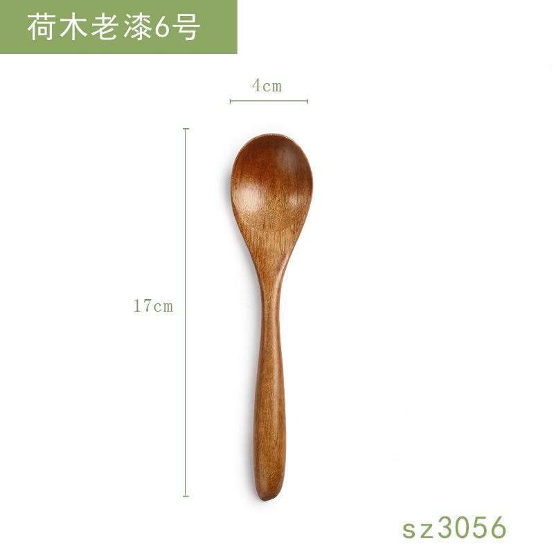 2 piezas de vajilla de madera con letras, al por mayor, cuchara pequeña de madera japonesa, cuchara para miel, cuchara para revolver café, cuchara de madera maciza