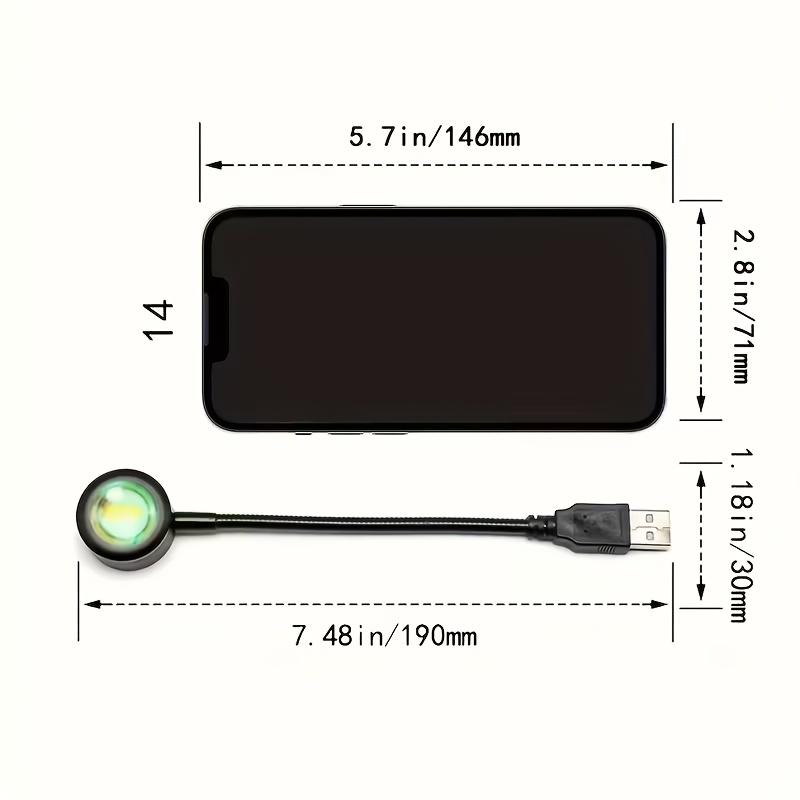 Colorful LED Sunset Lamp with Adjustable Seven Colors, USB Plug-And-Play, 360 ° Rotation, Sunset Light, Evening Atmosphere Lamp