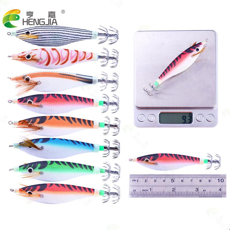 Lure bait10CM 9.6GRound Belly Wood Shrimp8Colorful Squid Hook Bionic Bait8Word Ring Swivel Fishing Supplies Special for Bass