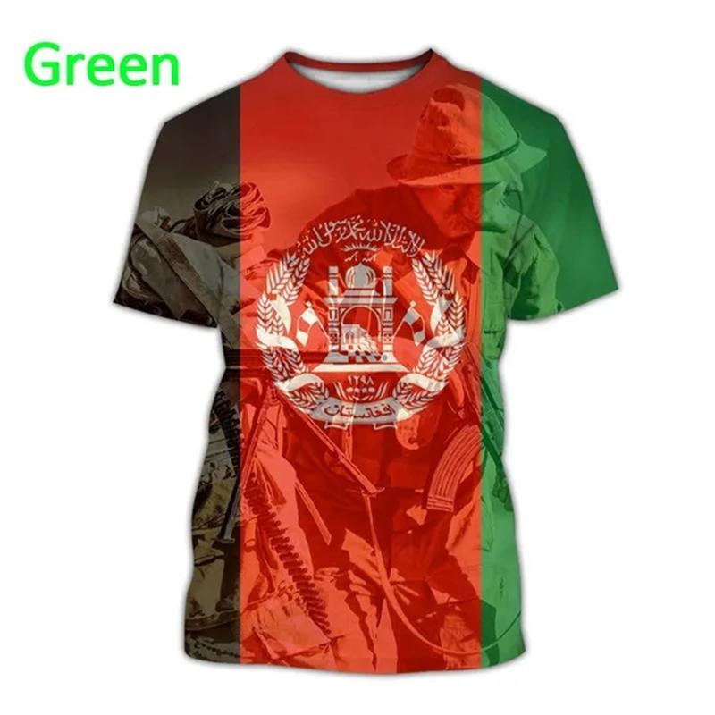 Summer Style Afghanistan Flag 3D Printing T-shirt Men's And Women's Clothing O Neck Short Sleeve Tops Streetwear T Shirt Tee