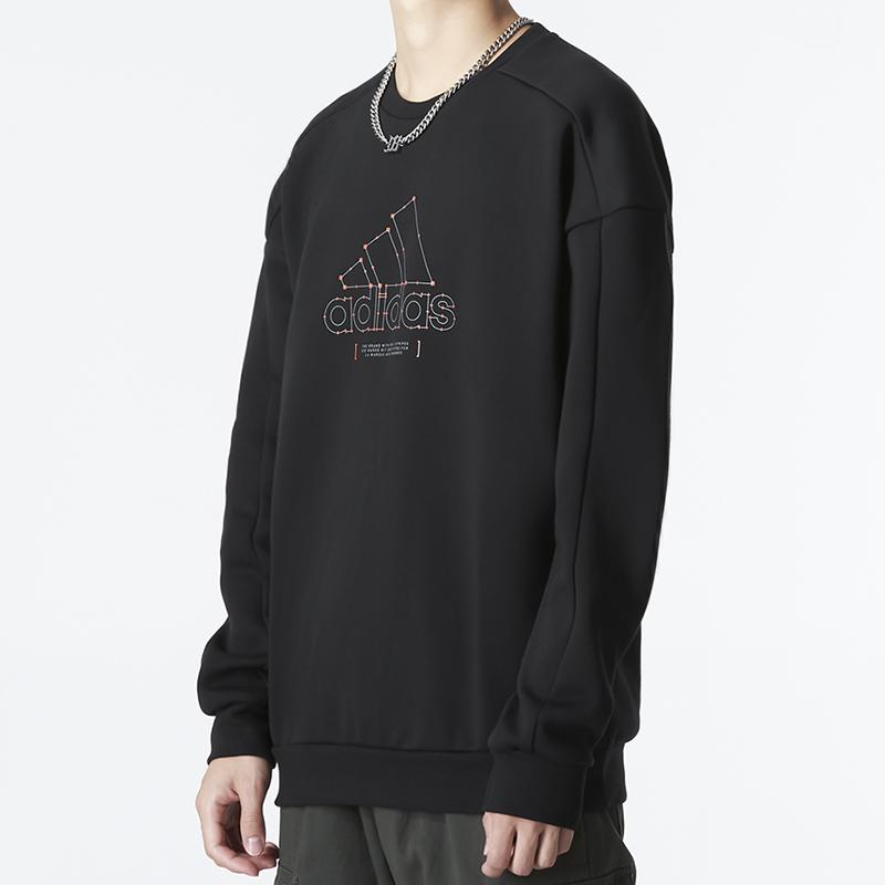Adidas Sweatshirts Men's Black Crew Neck Moderate Regular HM5152