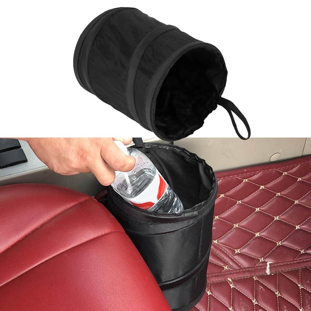 2pcs Hanging Hook Trash Bin Foldable Storage Bucket Universal Car Trash Can Office