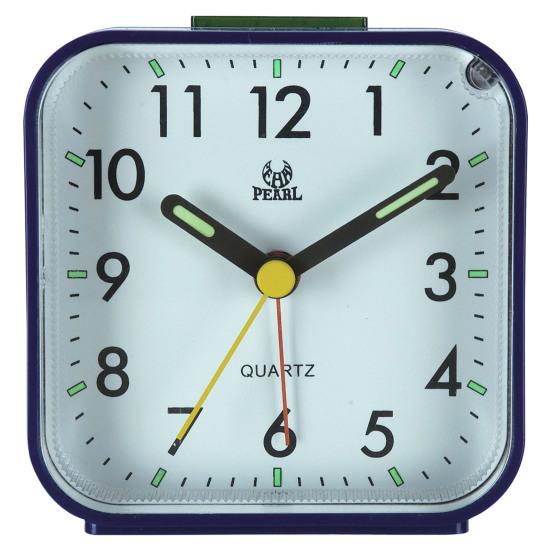 Ceas cu alarmă portabil din plastic, compact, fără ticăituri, ceas de masă mică, analog, consumabile de uz casnic