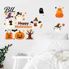 Self Adhesive Wall Mural for Kindergarten Halloween Stickers, Cute Ghost And Pumpkin Print Decals, Cartoon Bat Dead Tree Art Removable PVC DIY Holiday