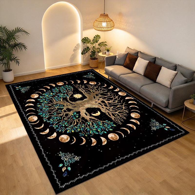 Moon Tree Living Room Nonslip Area Rug Soft Carpet For Bedroom Game Playroom Sofa Office Home Decor Doormat Christmas Gift C9301125