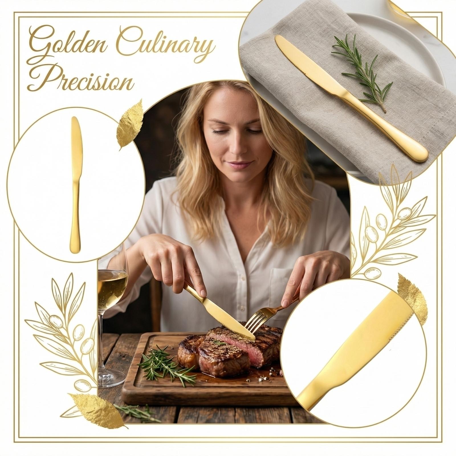 

Home Stainless Steel Creative Western Main Dining Knife One Size золотой