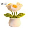 Artificial Sunflower Desktop Decor Handmade Crochet Potted Flower Decoration, Knit Decor, Gift for Women, Mom, Teacher, Friend, Birthday Crocheted