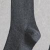 Monfoot Pánské žebrované ponožky s dlouhým lemem Tmavě šedé