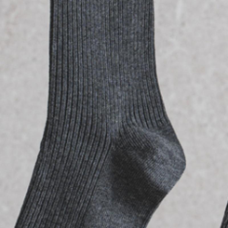 Monfoot Pánské žebrované ponožky s dlouhým lemem Tmavě šedé