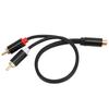 2 Pcs RCA Female To 2 RCA Male Y Cable Subwoofer Gold Plated Dual RCA Male Adapter for CD Players Amplifiers TVs