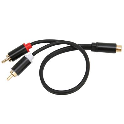2 Pcs RCA Femelle vers 2 RCA Mâle Câble Y Subwoofer Plaqué Or Adaptateur RCA Mâle Double pour Lecteurs CD Amplificateurs TV
