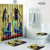 Exotic Bathroom Shower Curtain Floor Mat Toilet Cover Foot Mat Four-Piece Pattern