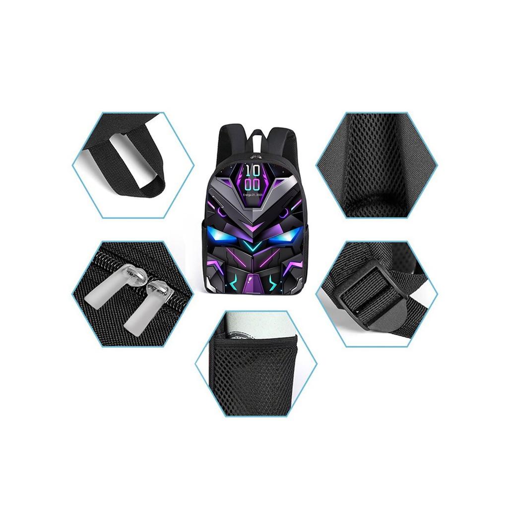 Mechanische Robots Print 3 Stuks/Set Rugzak met Schoudertassen, Etui voor Jongen/Meisje Beste Cadeau Cartoon Student Schooltassen