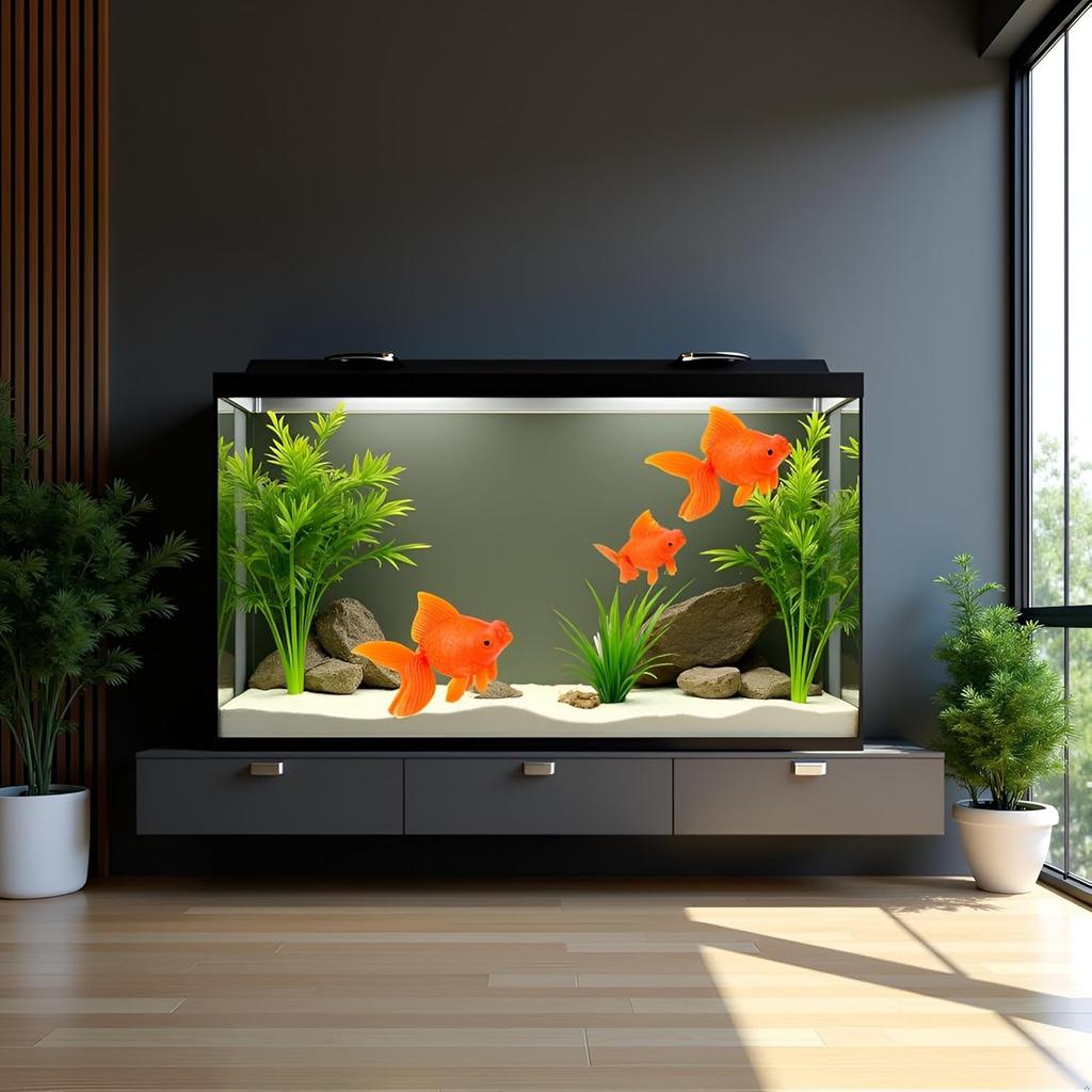 3 Pcs Orange Fake Floating Fishes Plastic Fake Goldfish Artificial Aquarium Fishes Colorful Realistic Artificial Moving Fish Ornament Decorations,
