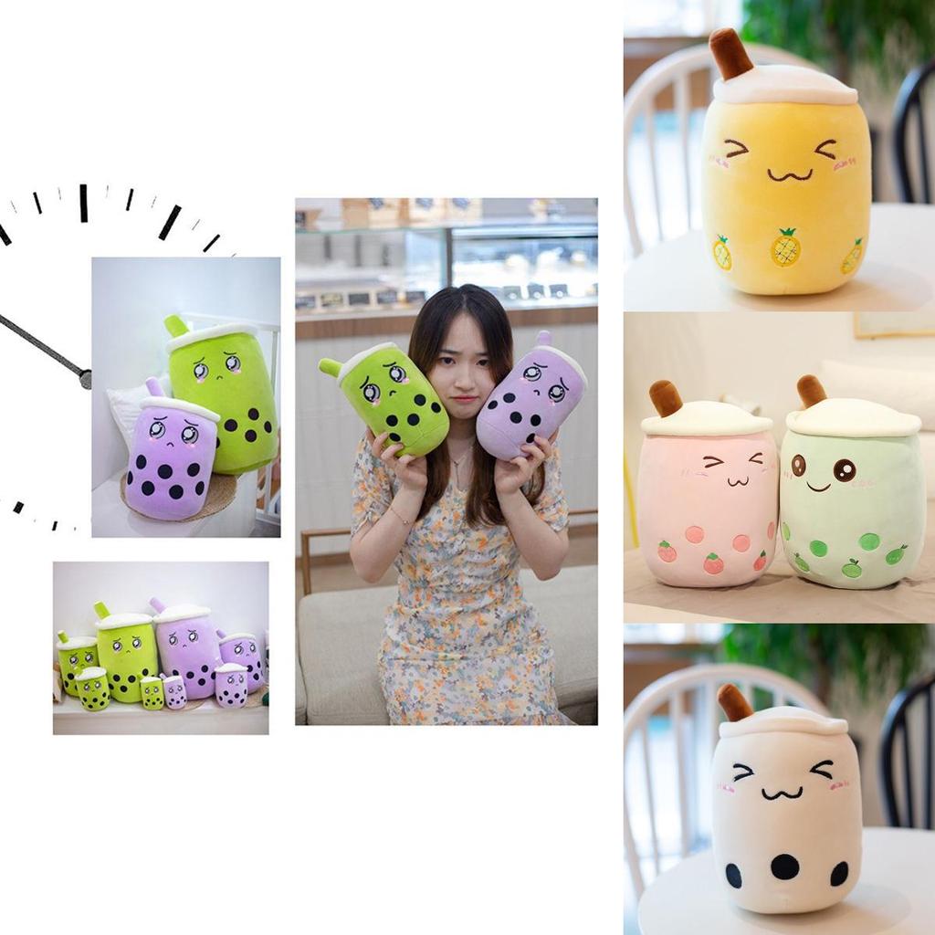 Entzückendes Bubble Tea Boba Tasse Plüschkissen für kuschelige Weichheit in 4 Größen