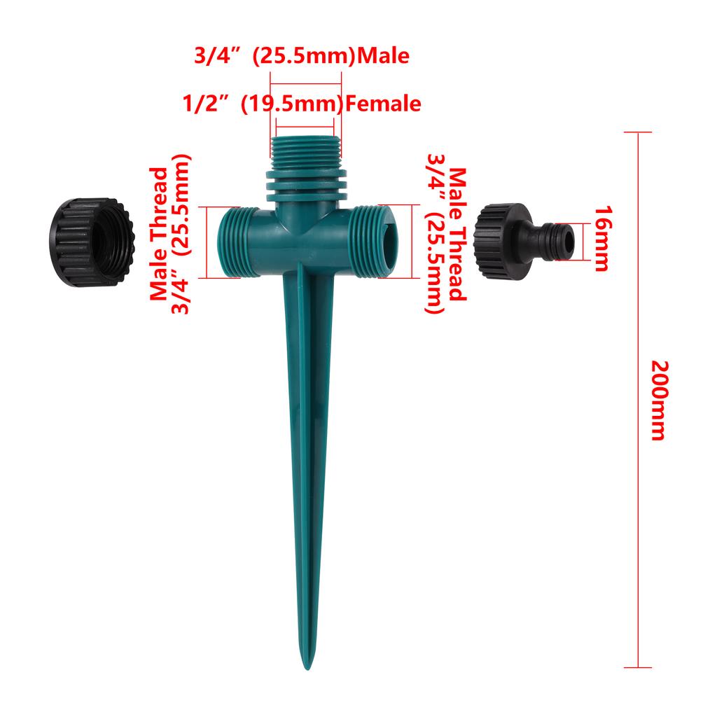 1/2" Male Thread Auto-Rotary Rocker Sprinklers Lawn Irrigation Watering Nozzle Garden Farm Greenhouse Orchard Watering Sprayer