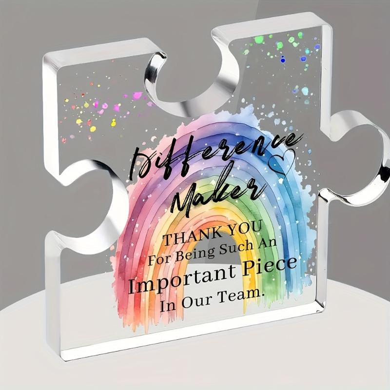 

2D Flat Different Maker Acrylic Puzzle Piece Tabletop Decor, Suitable for Wall Decoration, Porch, Room, Villa, Accents Home, Hallway, or Workplace - 10*8CM