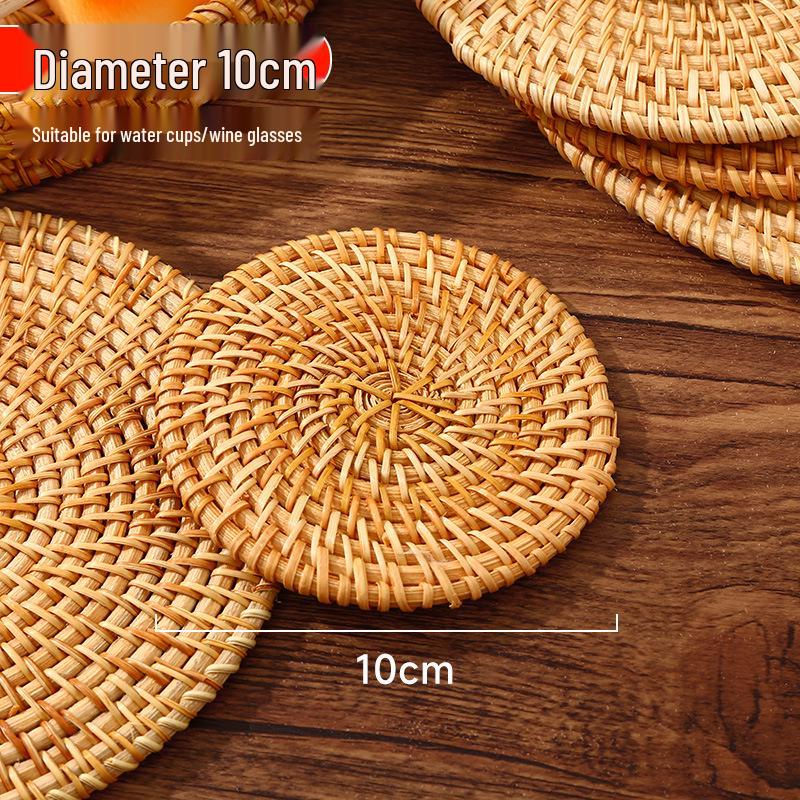 Rattan Heat-Resistant Insulation Mat for Pots, Bowls, Plates, Coasters, Teapots, and Casseroles