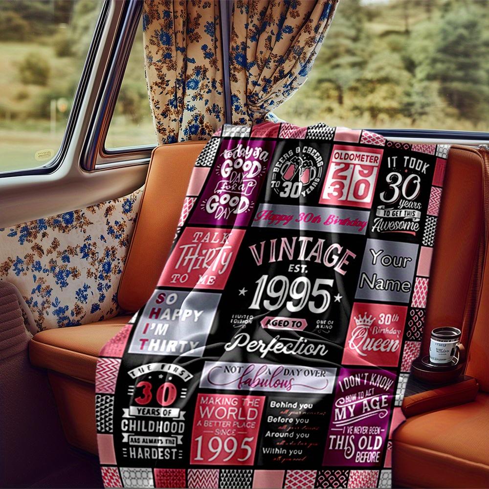 Happy 30Th Birthday Blanket Personalized Name Soft Comfortable Stylish Blanket Car Blanket Perfect For Travel Camping Outdoor Home Suitable For All