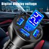 Car Phone Charger 4 Ports USB Fast Charging Cigarette Lighter Adapter Digital Display Phone Chargers for Iphone Xiaomi Samsung